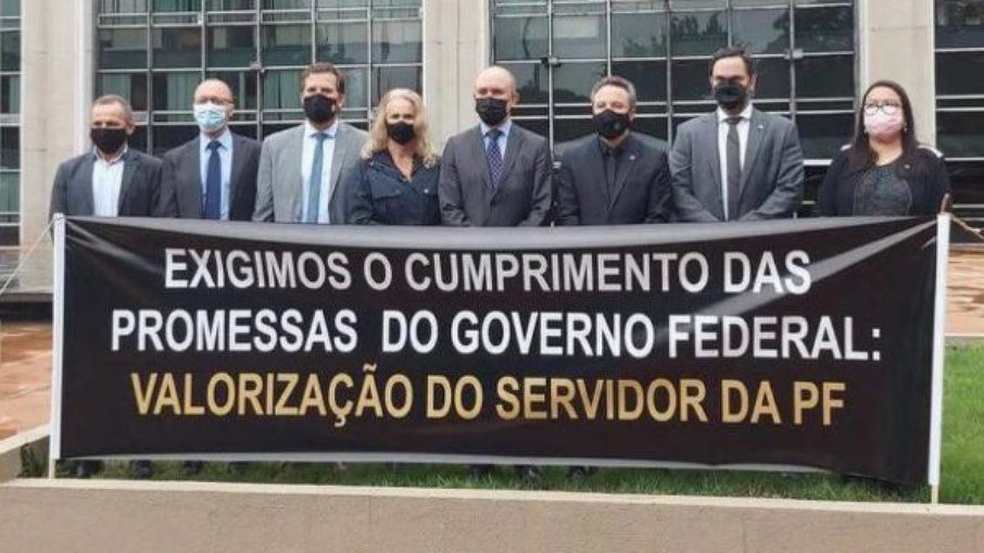 Reprodução Redes Sociais Protesto da Polícia Federal em Brasília