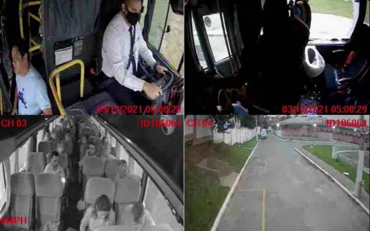 Câmera de segurança registra ação de criminosos durante assalto a ônibus em São Gonçalo