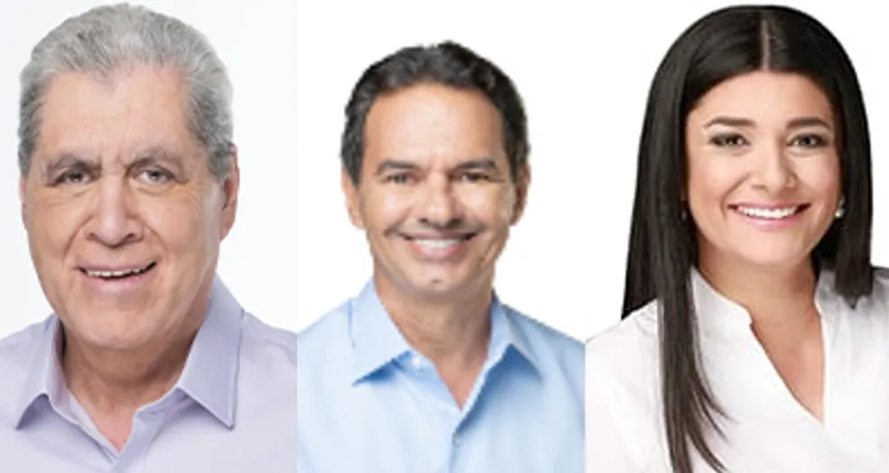 Candidatos ao governo de MS: André Puccinelli (MDB), Marquinhos Trad (PSD) e Rose Modesto (União Brasil) - Foto: Reprodução/G1 MS 