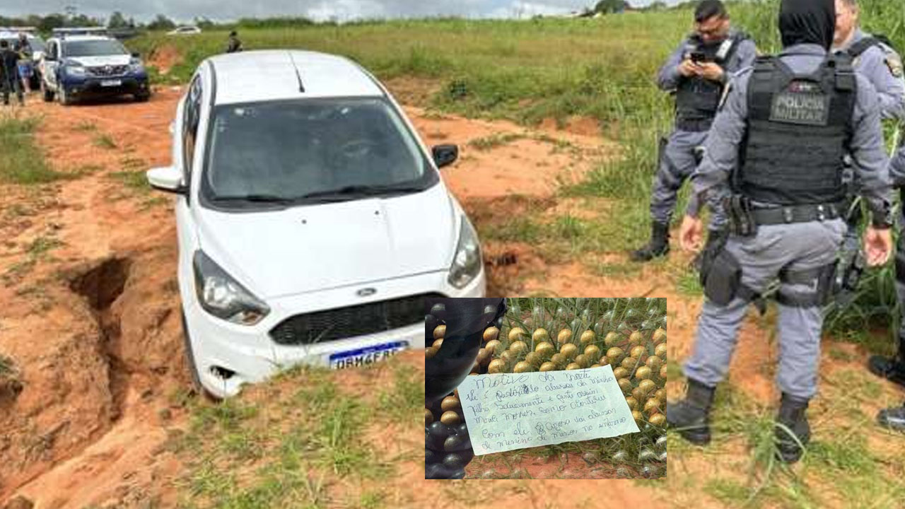 A Polícia Militar foi acionada por testemunhas que encontraram o carro caído em uma valeta aberta em meio à via | Divulgação