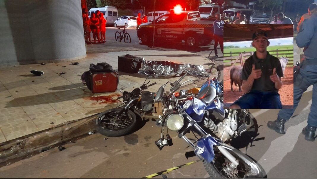 Acidente aconteceu na noite desta sexta-feira (12) em cruzamento do Vila Nova. (Rafael Oliveira/Rádio Caçula)