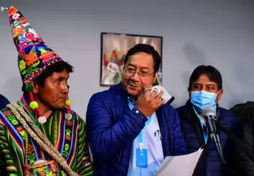 Luis Arce, presidente da Bolívia, ainda durante sua campanha pelo comando de La Paz Ronaldo Schemidt/AFP 