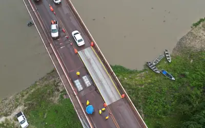 Ponte sobre o rio Paraguai recebe travessia provisória e tráfego é liberado